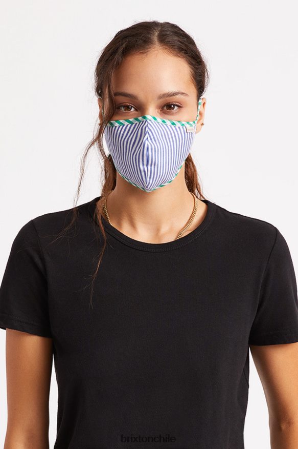 Brixton unisexo mascarilla antimicrobiana ligera P0BX28405 accesorios raya azul