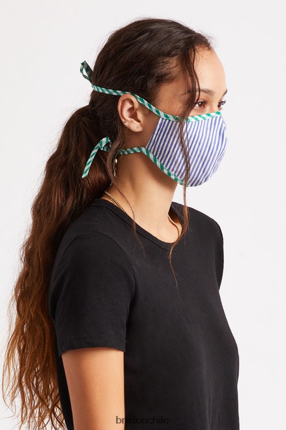 Brixton unisexo mascarilla antimicrobiana ligera P0BX28405 accesorios raya azul