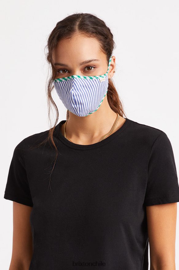 Brixton unisexo mascarilla antimicrobiana ligera P0BX28405 accesorios raya azul