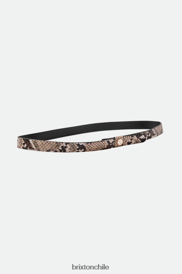 Brixton unisexo banda de sombrero ajustable de piel de serpiente P0BX28349 accesorios Cafe Blanco